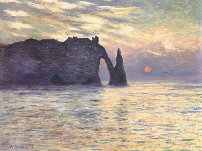Claude Monet The Cliff,Etretat,Sunset China oil painting art